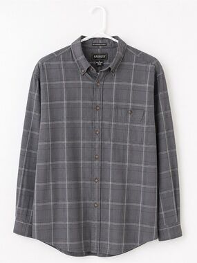 Men's Gray Plaid Button-Down Shirt by Knights Sportswear